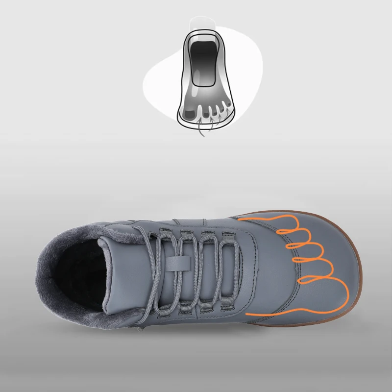 

New Winter Booties Outdoor Waterproof Barefoot Boots For Men Ankle Boots Plush Warm Snow Shoes Non-slip Casual Sneakers Big Size