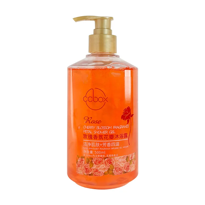 500ml Petal Cherry Blossom Rose Fragrance Petal Body Wash Fragrance Lasting Fragrance Moisturizing Body Family Pack