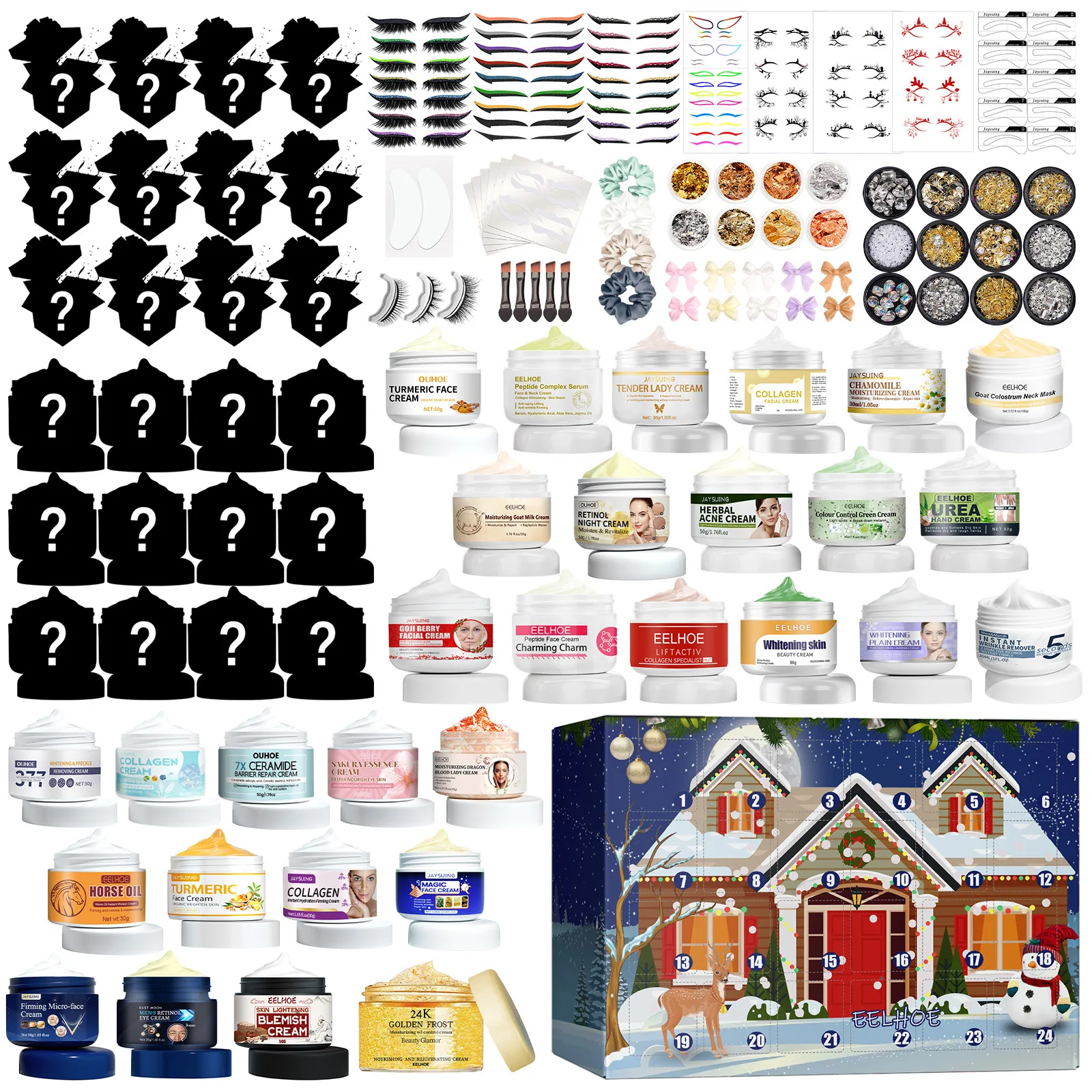 2024 Christmas Skincare Makeup Advent Calendar Makeup Skincare Makeup Xmas 24days Advent Calendar Variety Skincare Products Set