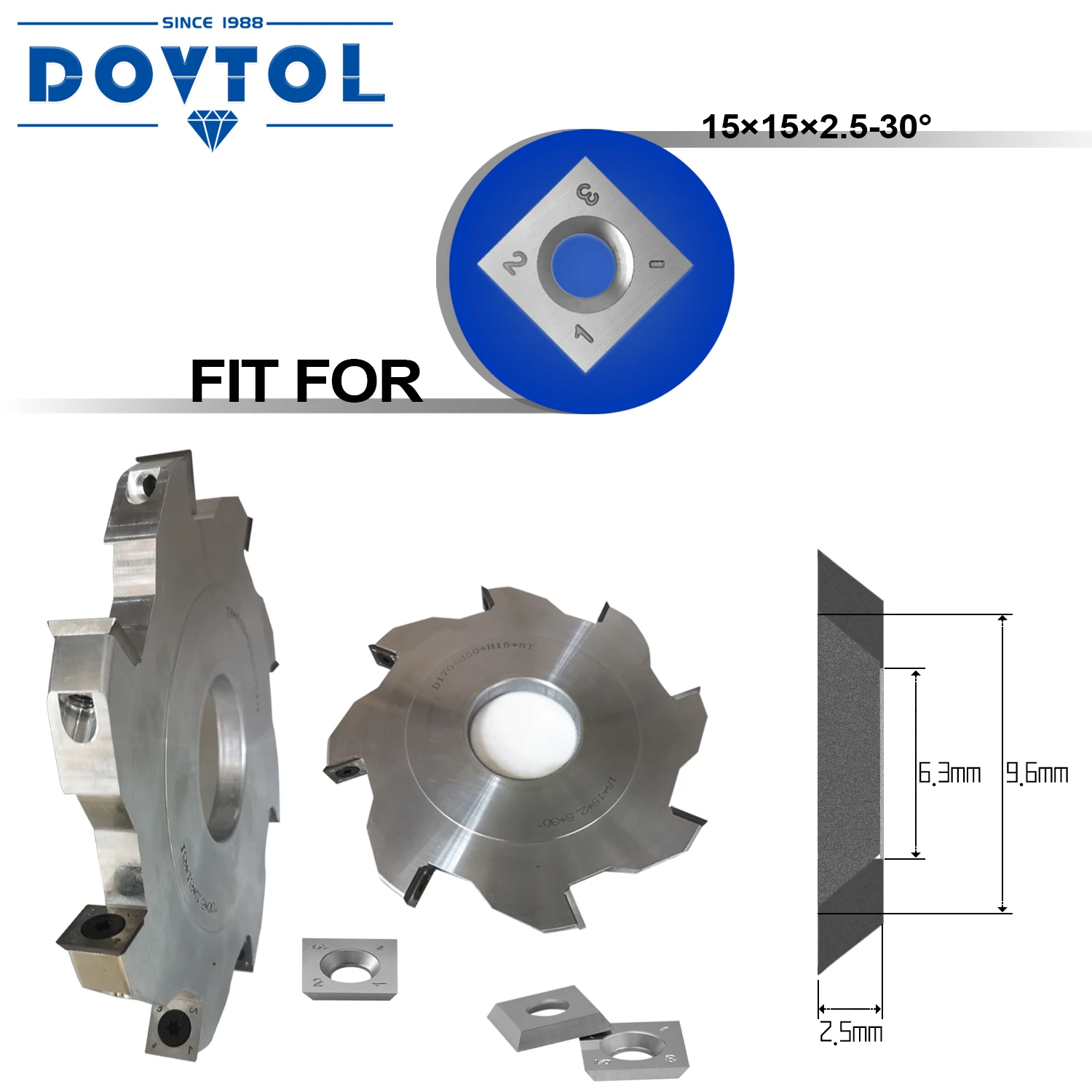 Imagem -03 - Quadrado Carboneto de Tungstênio Substituição Cortador Inserções para Carpintaria Espiral Cabeça Plaina Helicoidal e Torno Torneamento Ferramenta 50 Peças 15 mm