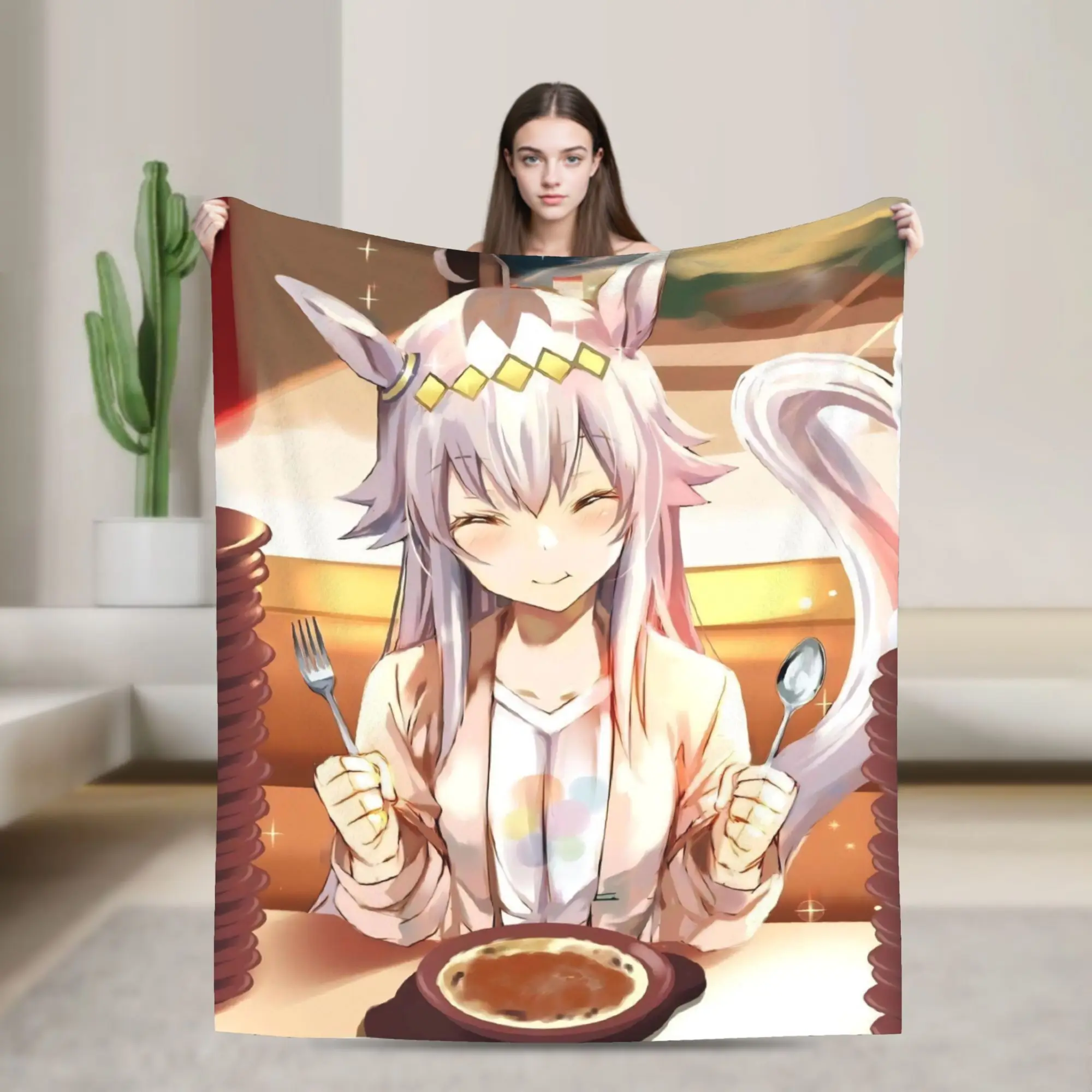 Oguri Cap Blankets Coral Fleece Plush Summer Air Conditioning Uma Musume Pretty Derby Throw Blankets for Bed Bedding Throws