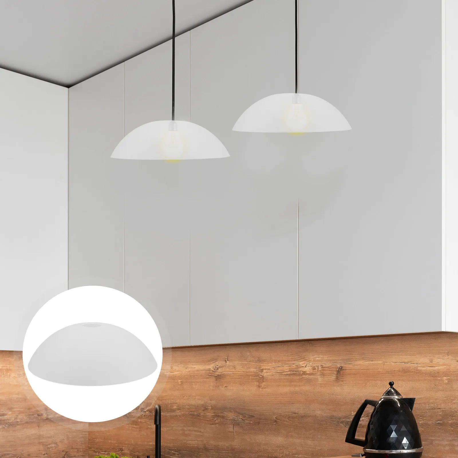 4Pcs Plastic Pendant Lamp Shades Minimalist Half Round PVC Living Room Bedroom Ceiling Light Cover Modern Hanging Lamp Shade