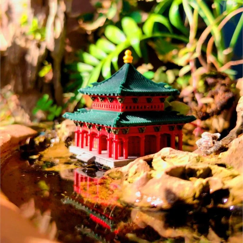 Красочный павильон Chenxiang, Китайская древняя архитектура, 3D печать, мини-украшение, миниатюрный пейзаж, бонсай, изучение ландшафта 3