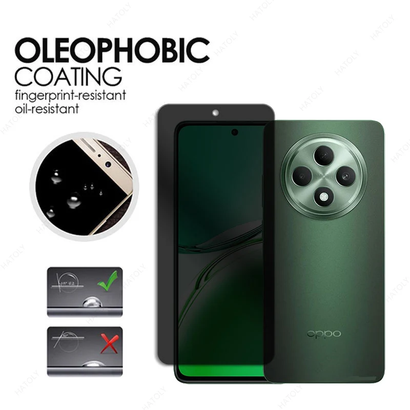 Privacy Screen Protector For Oppo Reno12 F 5G Glass For Oppo Reno12 F 4G Camera Protector For Reno12 F 4G 5G Anti-spy Glass