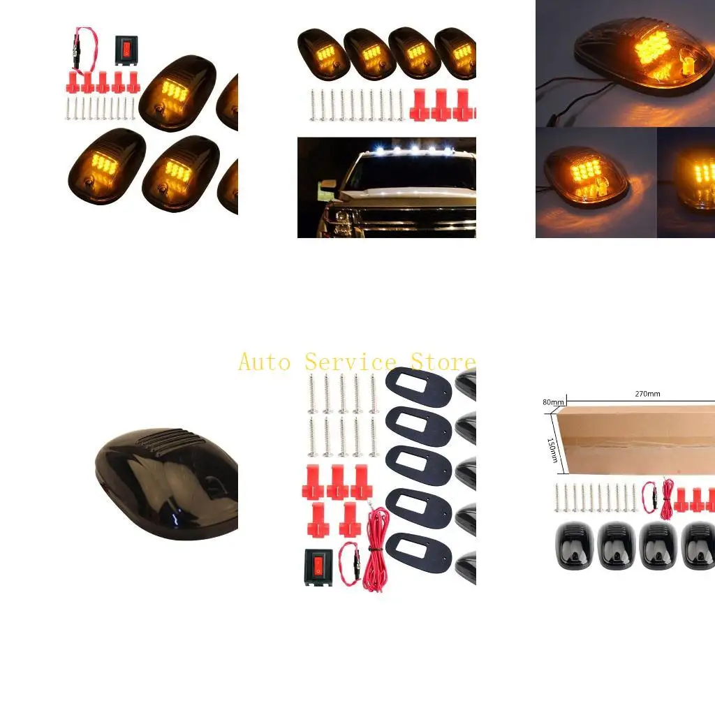462A 5 pcs Cab Roof Marker Lights Roof Top Lamp Running Light for Van Truck SUV F150
