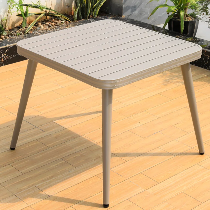 

Simplicity Design indoor Dining Table 85cm garden outdoor Aluminum Square Coffee Table Waterproof Rustproof Aluminium Furniture