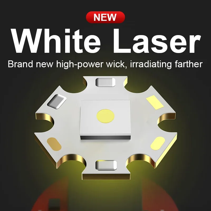 Portable White Laser Rechargeable LED Flashlights High Power Tactical Lantern Zoom Powerful Torch Lamp Outdoor Camping Fishing