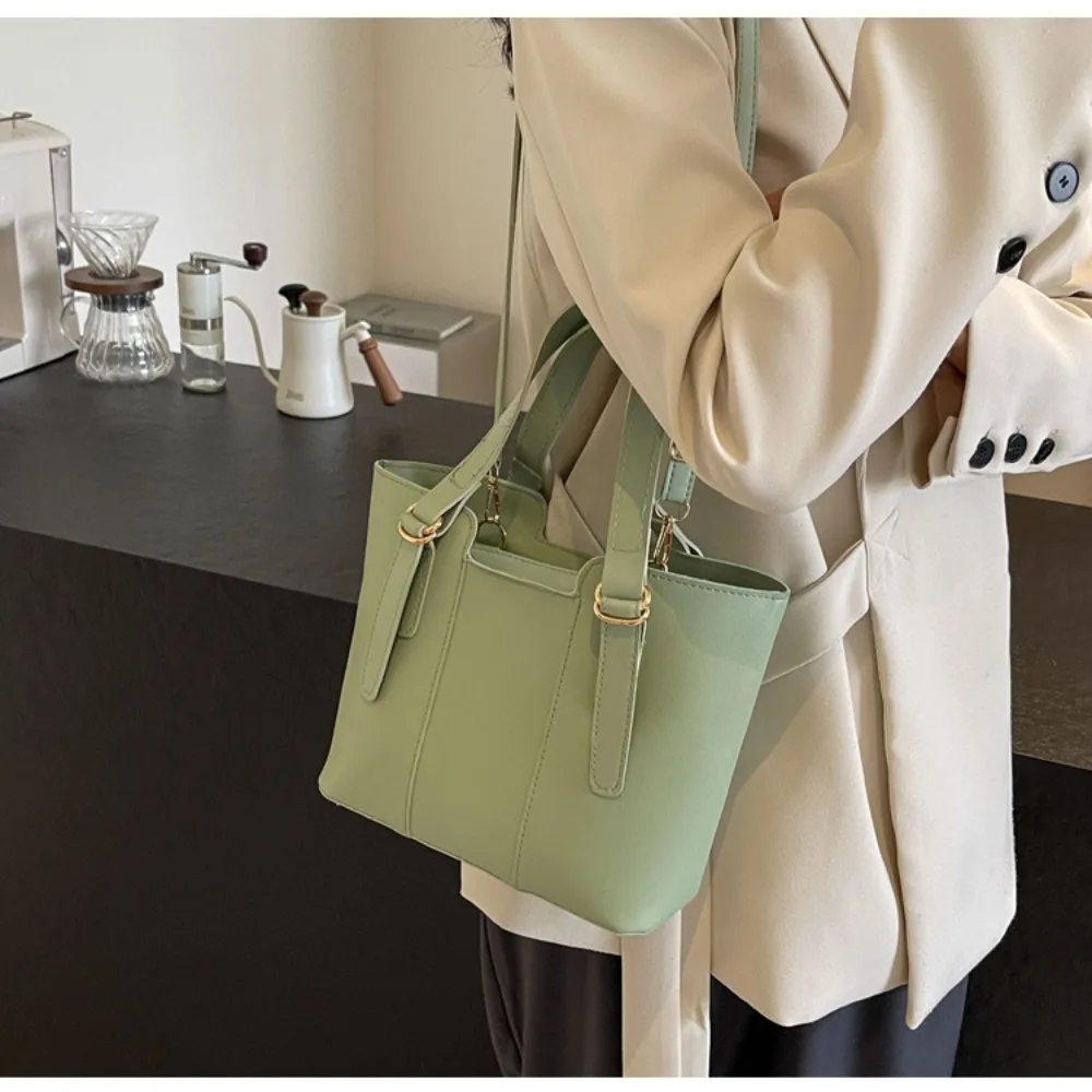 Korean Shoulder Bag New Popular Solid Color Commuting Bag High Capacity Trendy Handbag