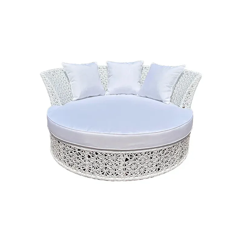 

Outdoor leisure rattan sofa outdoor courtyard garden swimming pool seaside bed balcony terrace waterproof and sunscreen furnitur