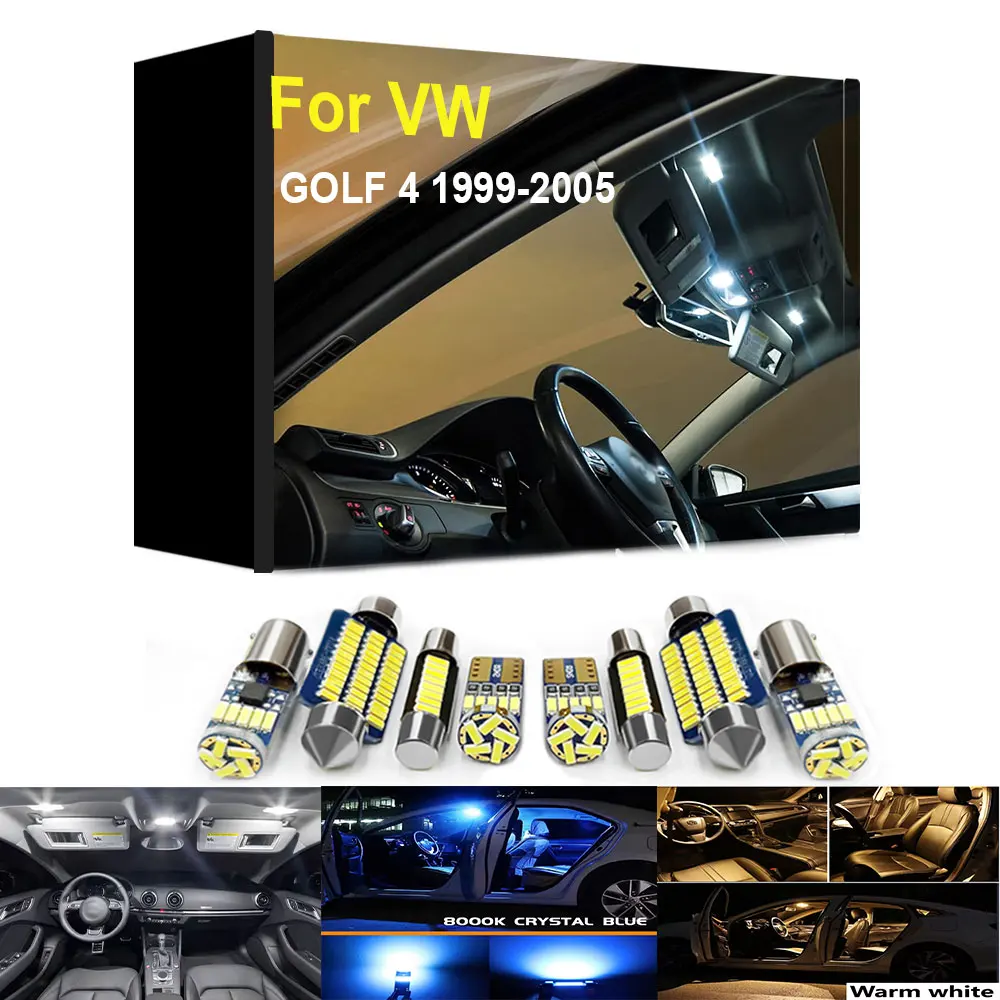 13-teiliges LED-Innenbeleuchtungs-Set für VW Volkswagen Golf 4 MK4 1999 2000 2001 2002 2003 2004 2005 Zubehör Leselampe