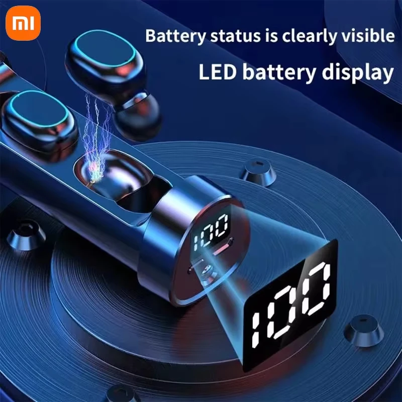 Xiaomi N21 Wireless Earphones Stereo Bass Earbuds LED Digital Display Headphones With Microphone Headsets Lights For Smartphone