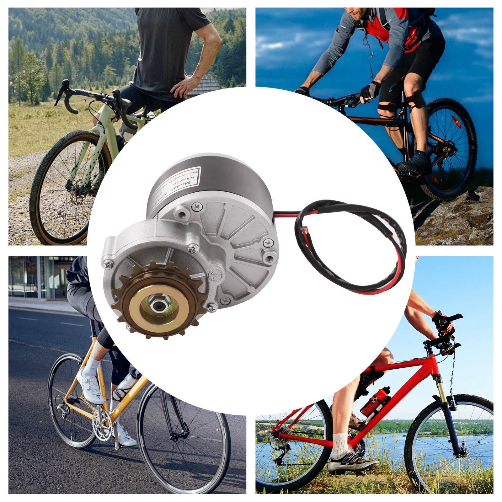 24v250w Electric Conversion Kit for Bike Left Chain Drive Bike Conversion Kit Brushed Pure Copper Motor LED Battery Display