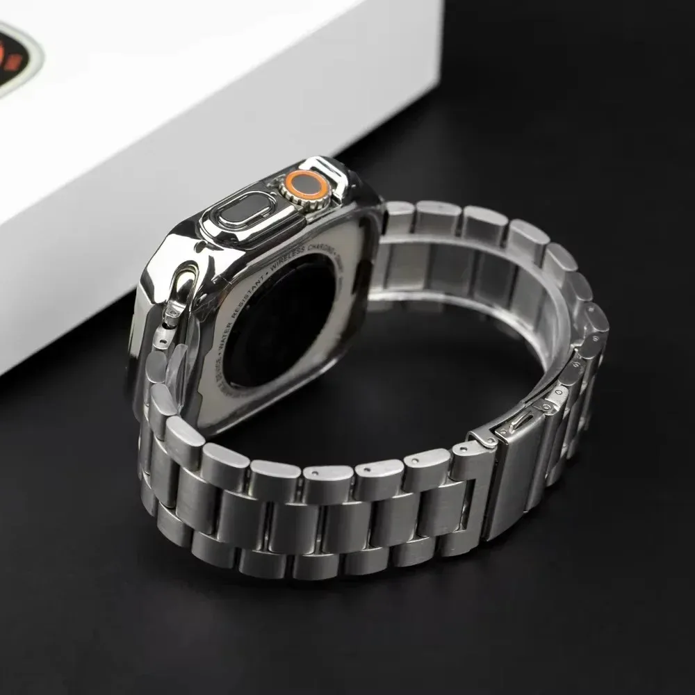 ل أبل ساعة الفولاذ المقاوم للصدأ حزام الترا 2 الفرقة 46 مللي متر 49 مللي متر 40 مللي متر 44 مللي متر 42 مللي متر 41 مللي متر 45 مللي متر سوار IWatch سلسلة 10 9 8 7 SE 6 5 4