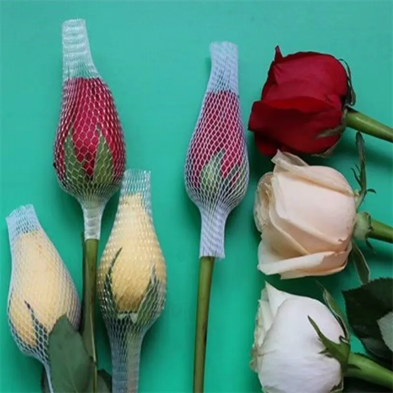 500pcs 12cm Rose Flower Net Cover Makeup Brush Protective Mesh Soft White Embroidery Thread Net Prevents Unwinding