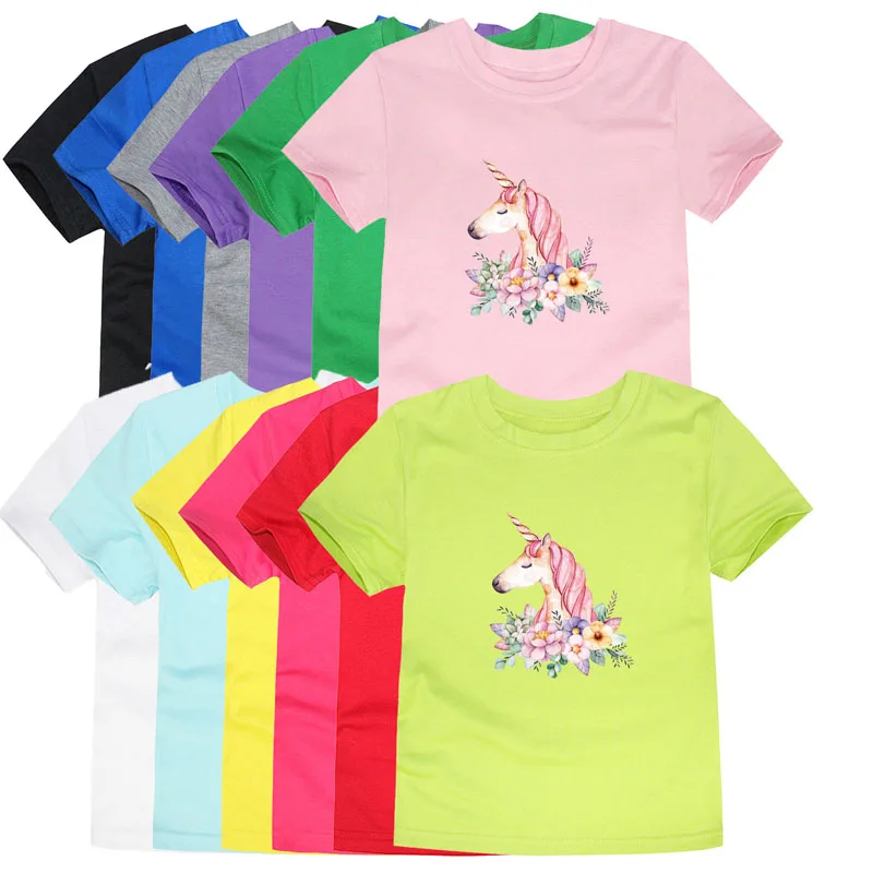 Girl T Shirt 2 to 3 4 5 6 7 8 9 10 11 12 Years Kids Cotton Children T-Shirt Girls Tee Shirts Short Sleeve Kawaii Summer Clothes