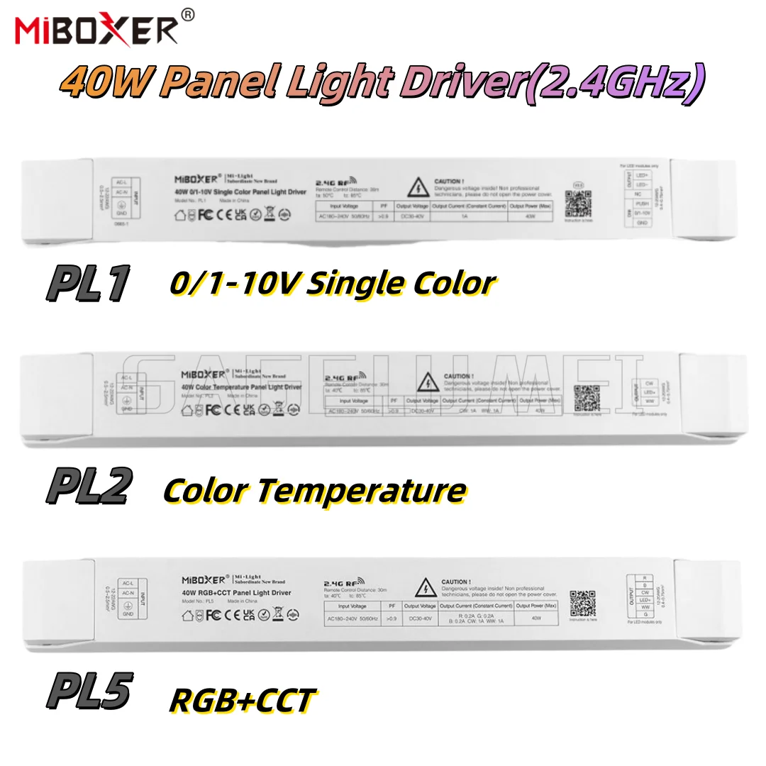 

MiBOXER AC180-240V PL5 40W RGB+CCT led Panel Light Driver power PL2 40W Color Temperature Panel Light Driver Transformer