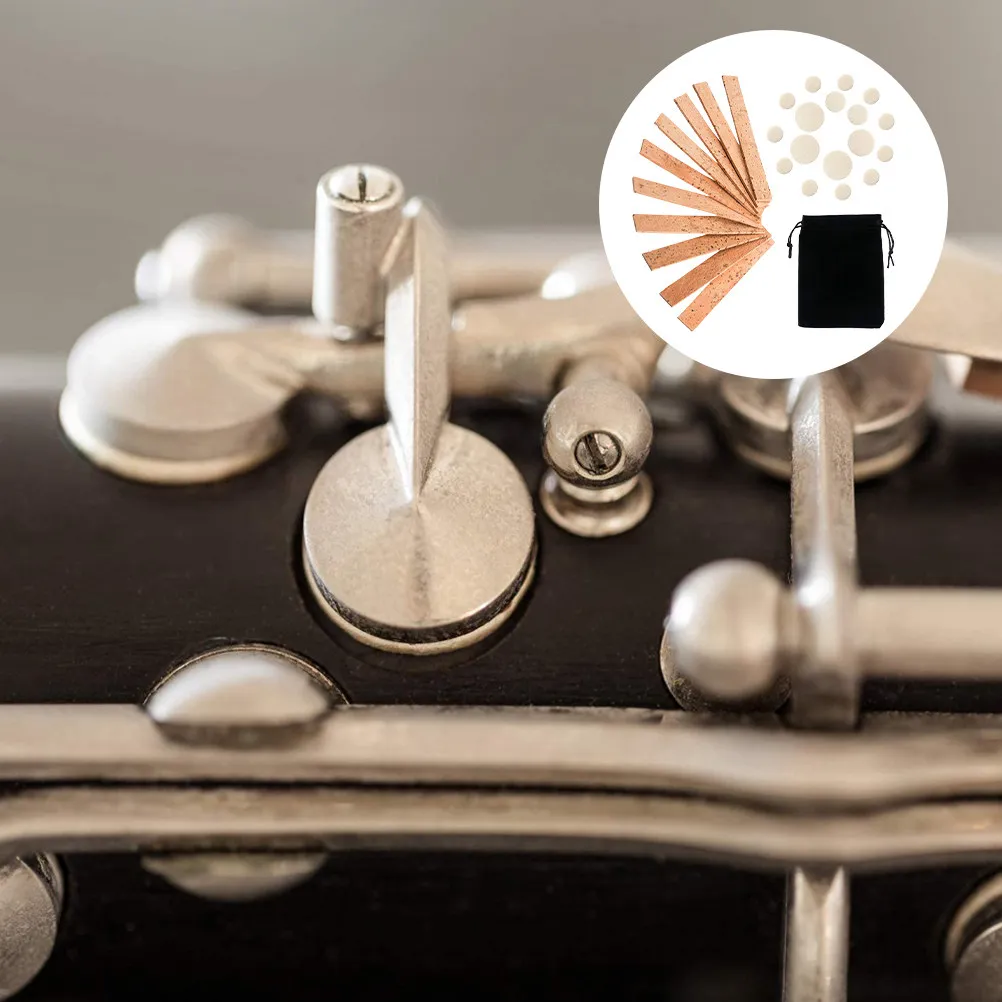 1 Juego de accesorios de reparación para clarinete de una sola lengüeta, almohadillas de corcho para el junta del cuello de instrumentos de viento de madera, reemplazo de cojín para el orificio de la llave del clarinete