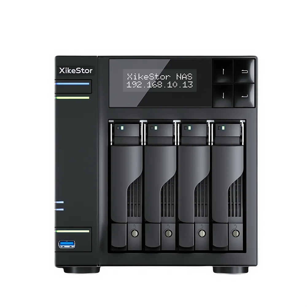 TLF جديد 4 Bay Mini NAS PC 4 * M.2 NVME SSD N100 رباعي النواة 8GB DDR5 Dual Lan 2.5GbE SATA HDD خادم التخزين