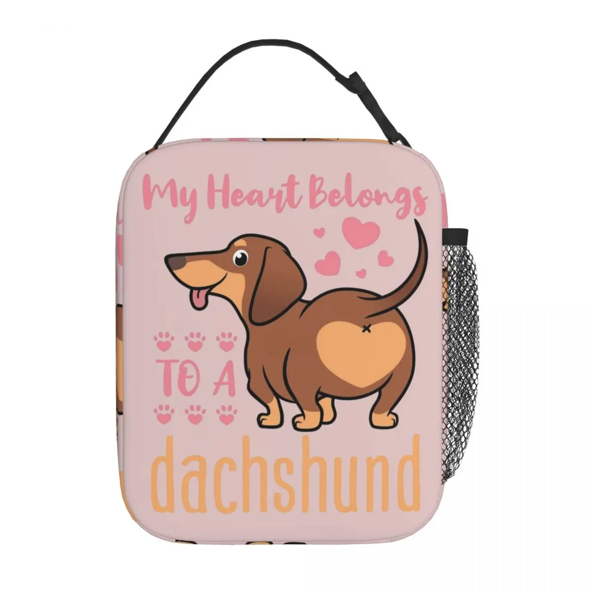 Lunch Boxes Heart Dachshund Doxie Mom Wiener Dog Merch Food Box Causal Cooler Thermal Lunch Box For Office