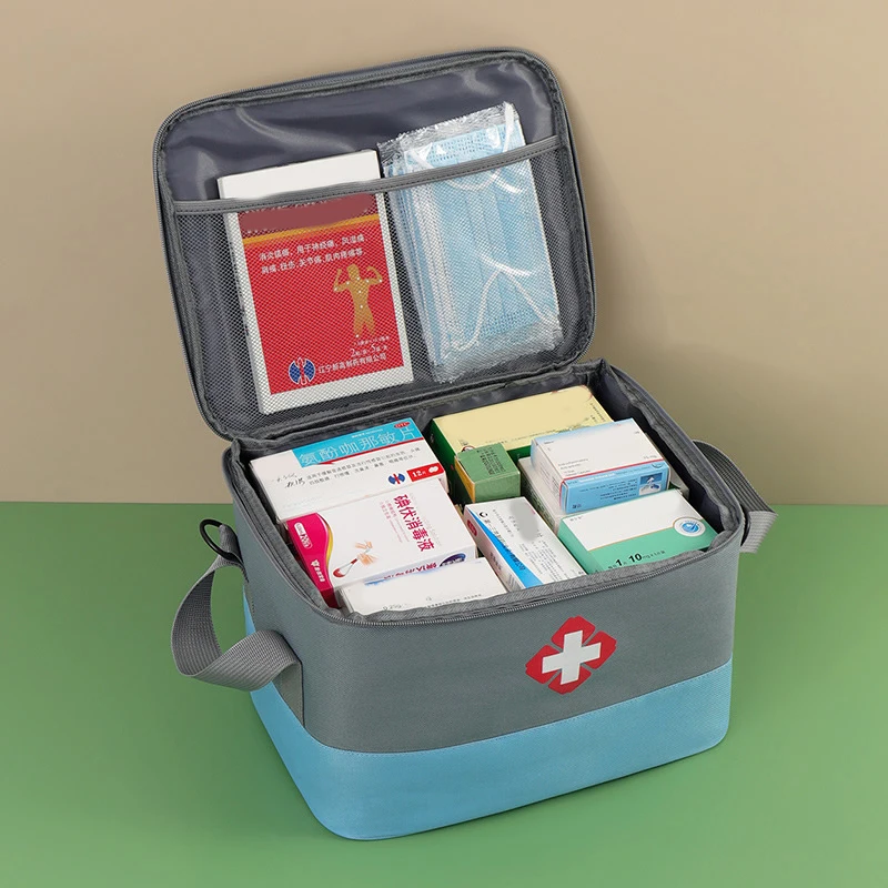 Bolsa de almacenamiento de medicamentos de gran capacidad, Kit médico portátil, Kit de primeros auxilios para el hogar, bolsa de supervivencia, bolsa de emergencia para coche