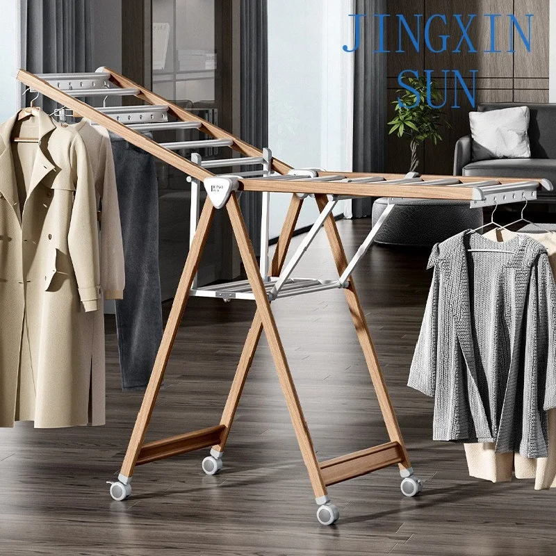 Clothes drying rack Floor-to-ceiling folding indoor shelf Outdoor artifact Aluminum alloy drying rack Bedroom