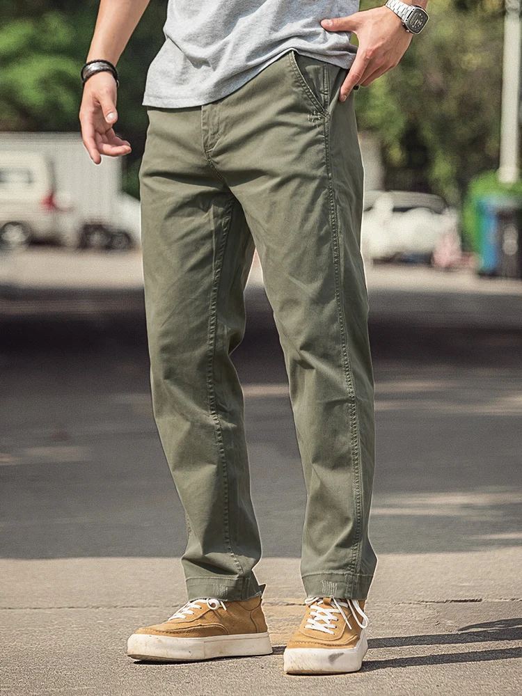 

Spring Military een Casual Pants Men's New Sle 2026 American Retro Pure Cotton Micro Elastic Long Straight Workwear Trousers