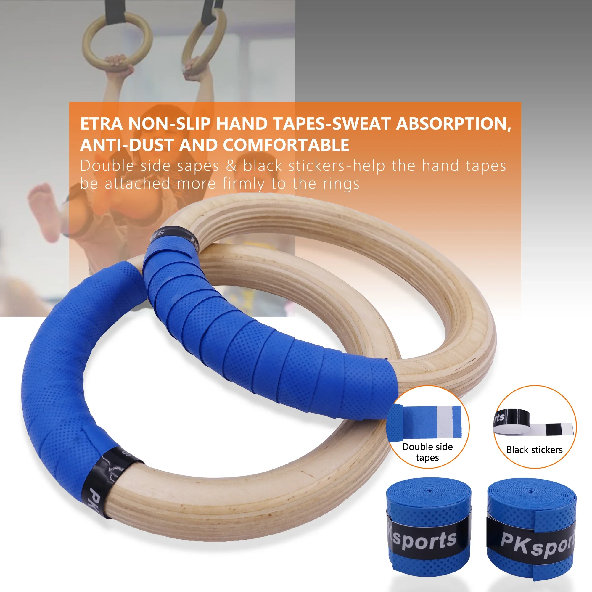 Wooden Gymnastic Rings for Kids 25mm Gym Ring with Adjustable Straps - Indoor Fitness Crossfit Home Playground Gym Pull-up