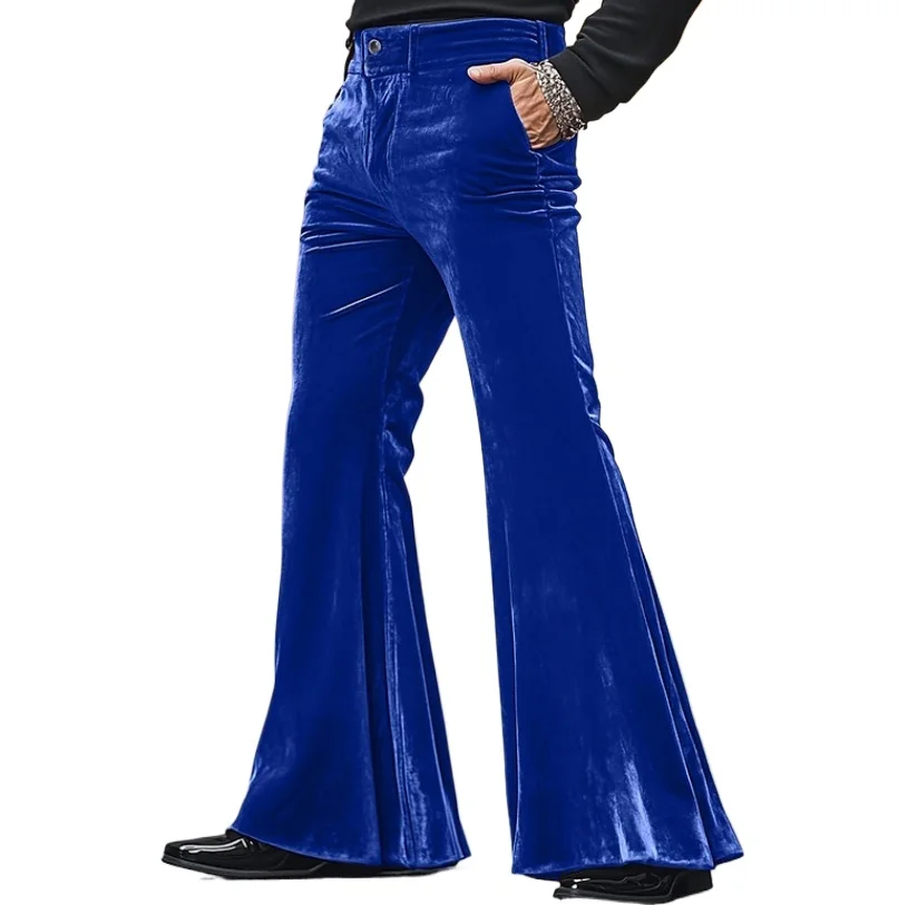 

Men's Dress Flared Pants Velvet Pants Pocket Solid Color Soft Daily Fashion Street Pants