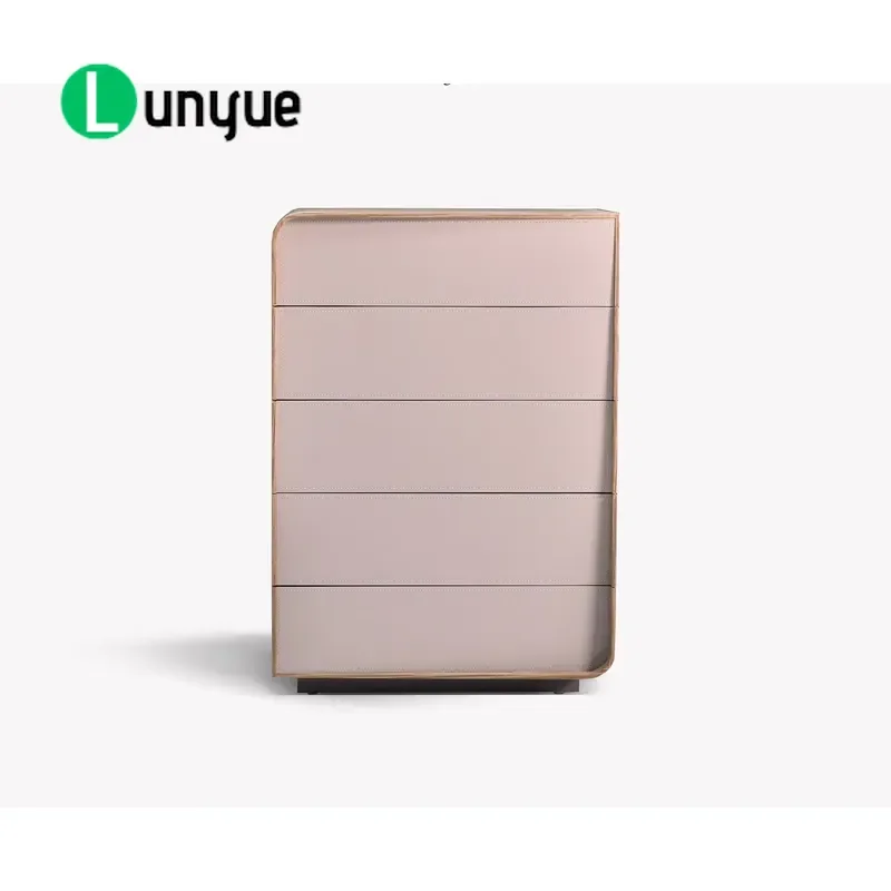 Luxury Modern Simple E1 Multilayer Panel MDF Saddle Leather Bedroom Drawer Cabinet Furniture Storage Organizer Home Decor