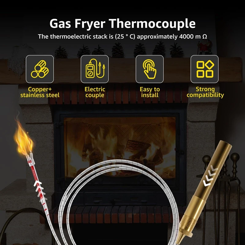 35" Thermopile Generates 750 Millivolt Thermopile Generators Assemblies Gas Fryer Cluster Thermocouple Fryer Parts