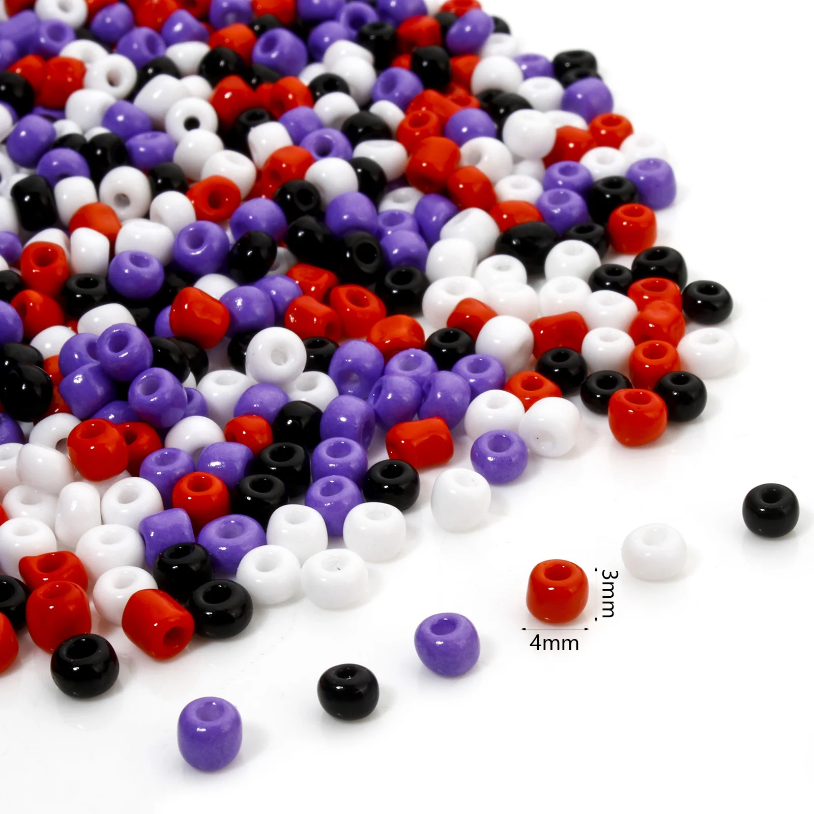 Halloween Acrylic Beads Round Mixed Color Spacer Beads For DIY Jewelry Making Necklace Bracelet 4mmx3mm,100Grams(about 1400pcs)