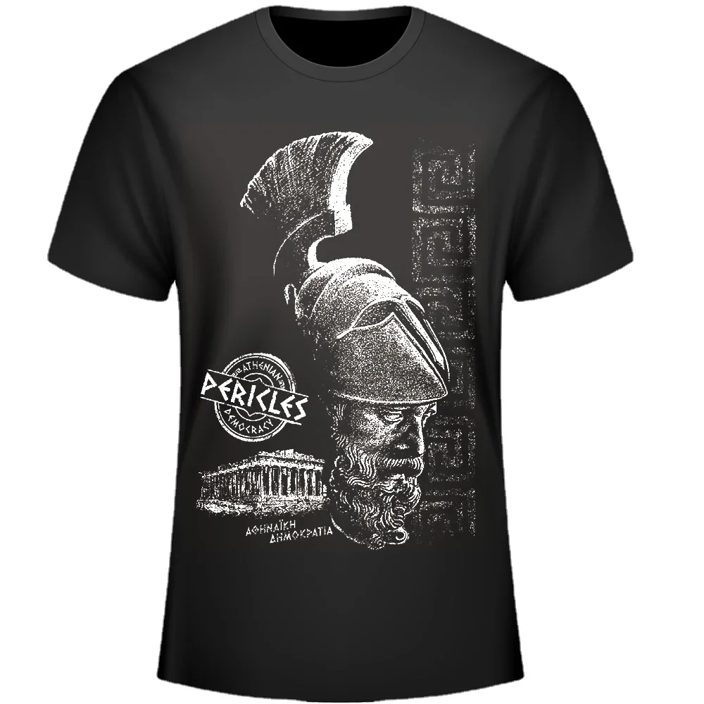 

Футболка с принтом «Старинная Греция», главный генерал-икулы, портретная статуя. Летняя хлопковая мужская футболка с коротким рукавом и круглым вырезом