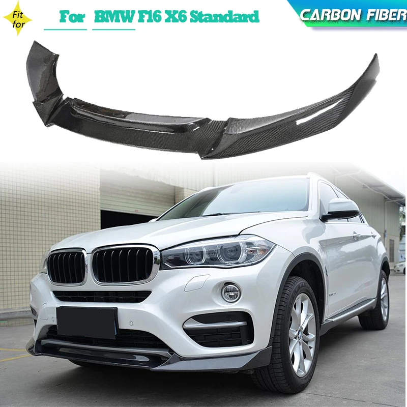 

Carbon Fiber Front Bumper Lip Splitters For BMW X6 F16 Standard 2015 2016 Car Front Bumper Lip Chin Protector Spoiler Apron FRP