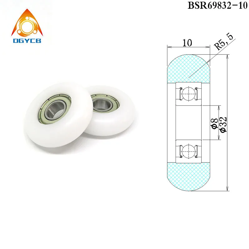 

1pcs 8x32x10 Rower Rollers BSR69832-10 32mm Diameter POM Coated Rowing Machine Seat Wheel 8*32*10 Plastic Bearing Pulleys