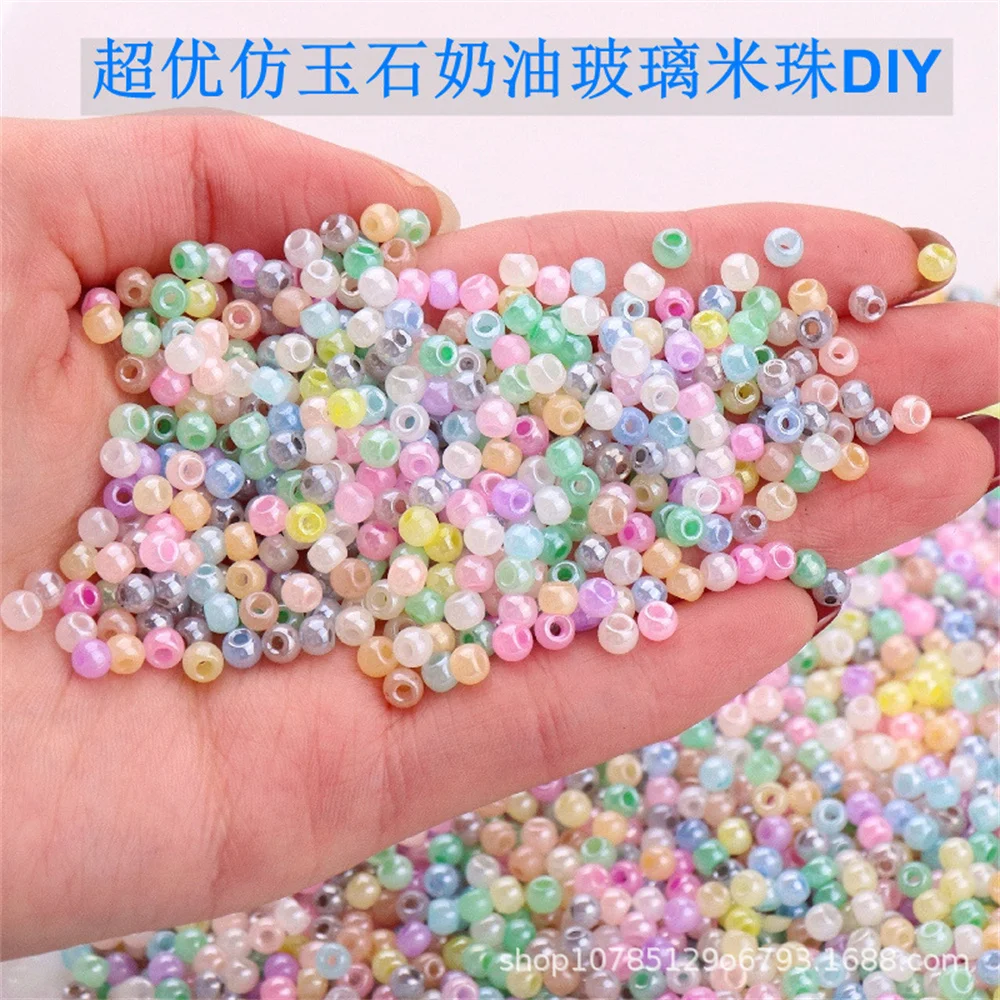2/3/4mm Super Uniform Nachahmung Tschechische Jade Glas Eis Rocailles Für Schmuck Armband Ring DIY Charme Zubehör – Detail 3