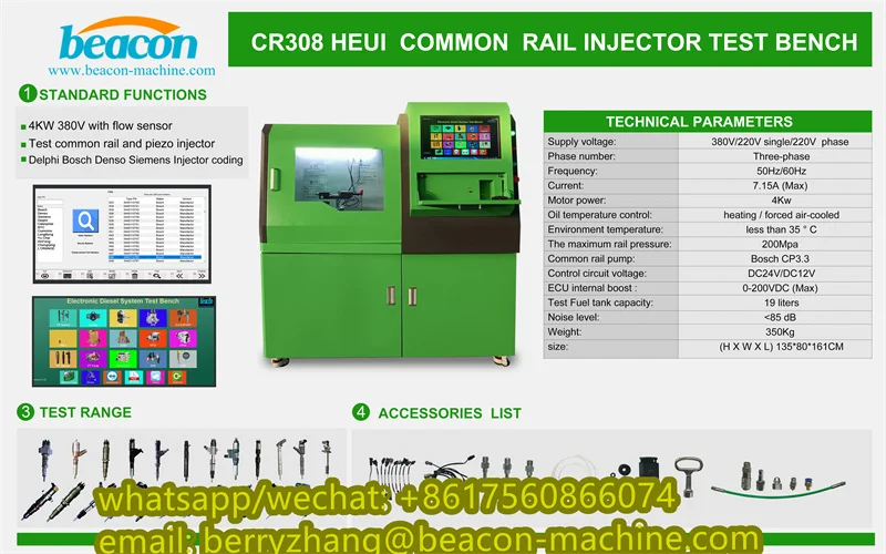 BEACON Diesel Car Tools Common Rail Test Bench CR308 Diesel Injectors Tester Machine for CR Injectors Laboratory EPS205