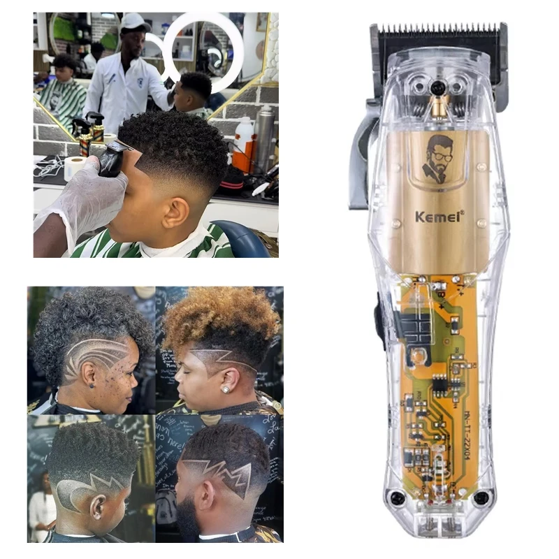 

Kemei Ng203 Мощная беспроводная машинка для стрижки волос для мужчин Регулируемый электрический триммер для волос Перезаряжаемая машина для стрижки бороды
