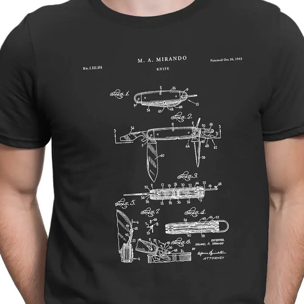 Schrade Pocketknife Patent T Shirt Knife Pocket Boy Scout Troop Leader Art Pt416