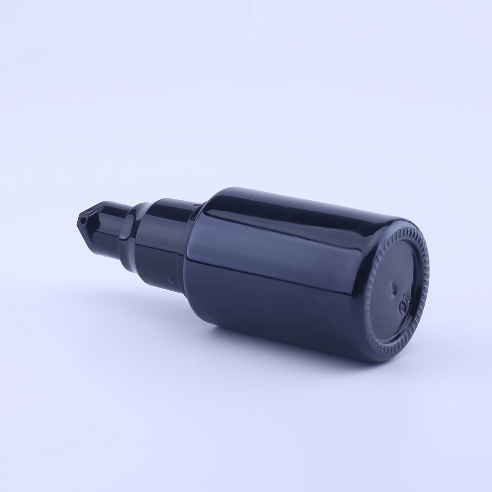 100 pçs 30ml 40ml 60ml garrafa de bomba de loção beleza vazio garrafas de vidro preto recipiente de óleo essencial caso recarregável