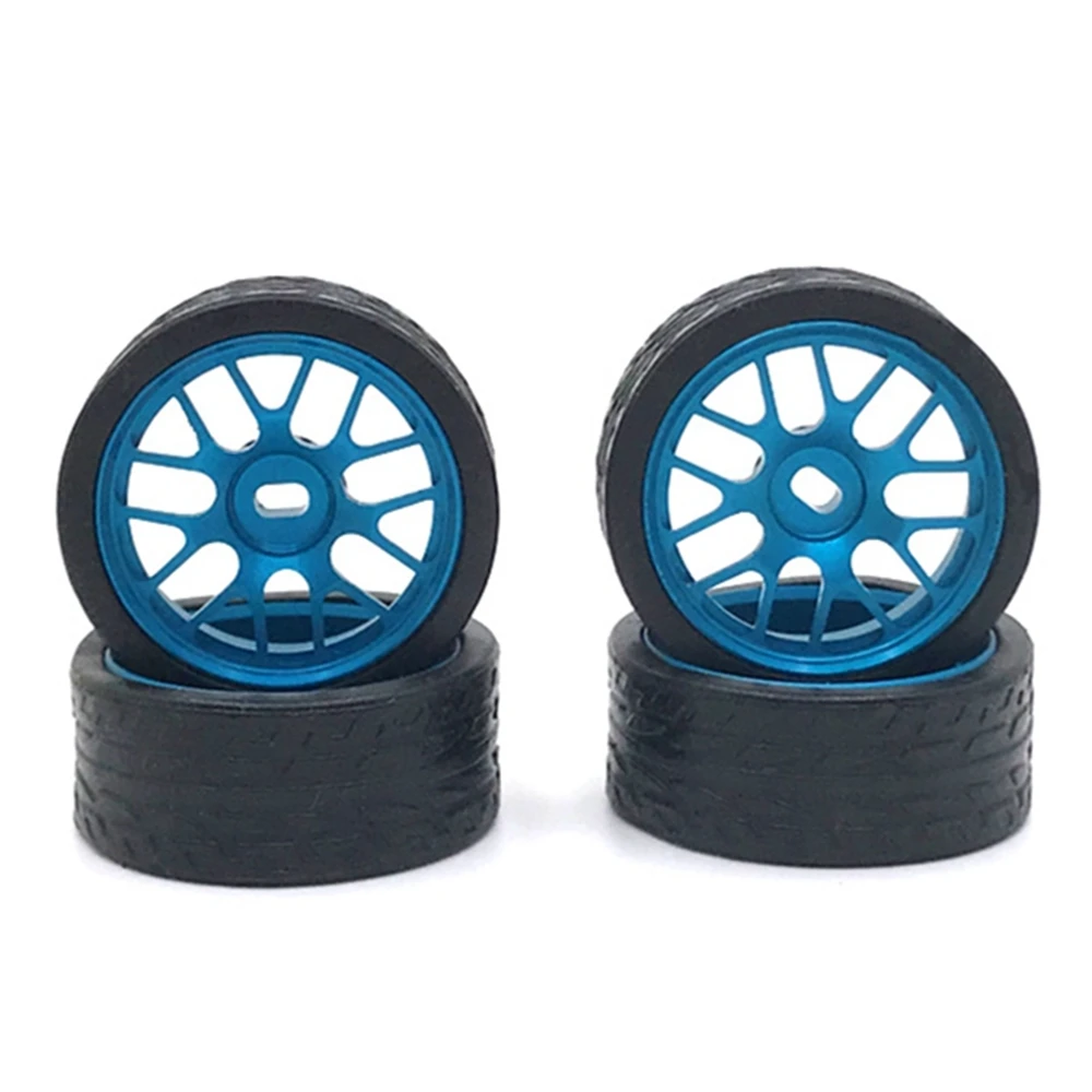 Metal Wheel Pattern Racing Tires 2 Narrow 2 Wide for 284131 K969 K989 Mini-Z Mini-Q 1/28 RC Car Upgrade Parts,2