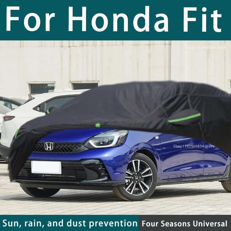 For Honda FIT 210T Full Car Covers Outdoor Uv Sun Protection Dust Rain Snow Protective Anti-hail Car Cover Auto Black Cover