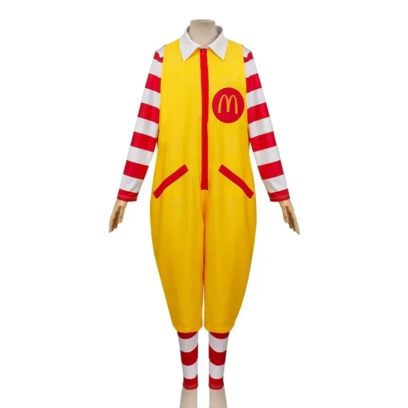 Halloween Boże Narodzenie Cosplay Rodzic-dziecko Kostium klauna Rekwizyty Impreza Występ na scenie Fastfood Żółta odzież dla dorosłego dziecka