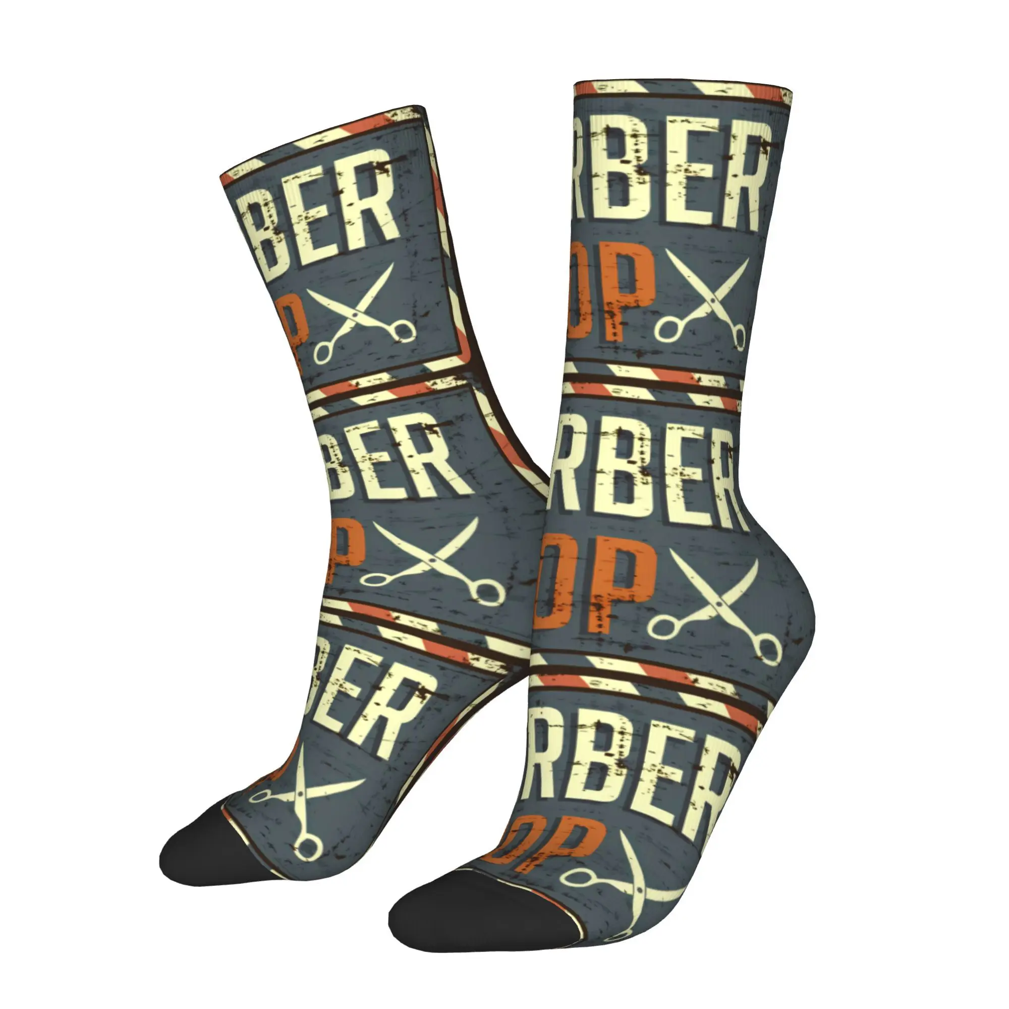 

Barber Shop Sock Printed Man Polyester Fashion