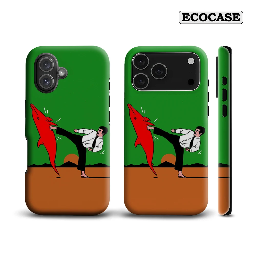 Surreal Karate Dolphin Kick IPhone 17 Must-Haves Handyhülle für IPhone 17 16 15 14 13 12 Pro Max Plus Doppelschichtige Rückseite