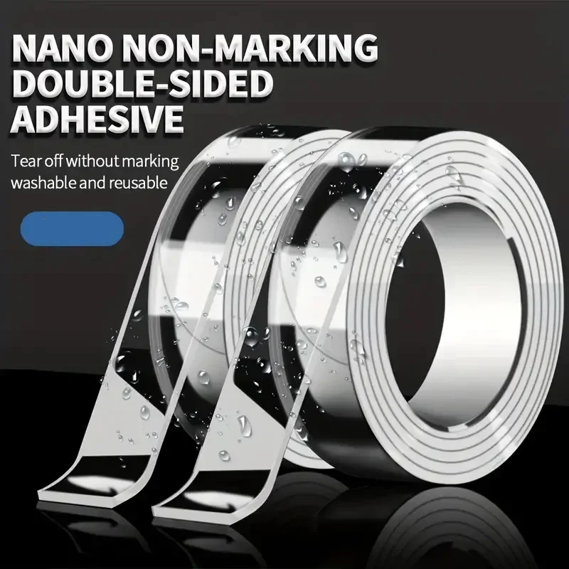 5-1M Nano Tape Super Strong 2mm 1mm Double Sided Tape Extra Waterproof No Trace Reusable Transparent Tape for Kitchen Bathroom