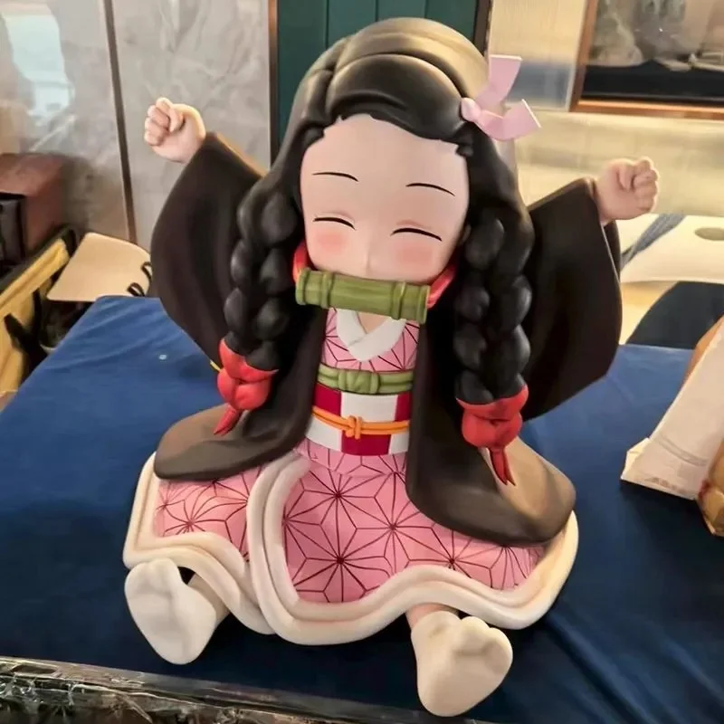 

11cm/4.3 Inch Demon Slayer Cute Nezuko Kamado Sitting Figure Kawaii Pink Kimono Girl Figure Anime Model Toy Desk Ornament Gift