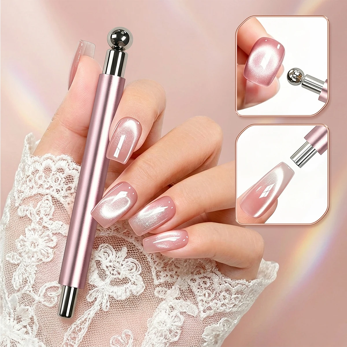 Strong magnetic Long Double Head Nail Magnet Tool Pens Magnetic Cat Eye Gel Polish Nail Art Kit for DIY Salon Studio Or Home Use