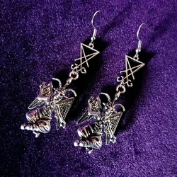 Baphomet Sigil of Lucifer Earrings Baphomet Earrings,Unisex Jewelry,Punk Occult Jewelry