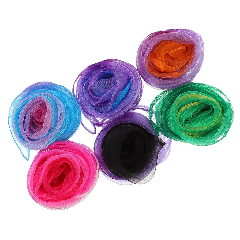 

6pcs Colorful Gift Scarf Lightweight Kids Dance Props Stage Performance Juggling Chiffon Scarves for Decorative