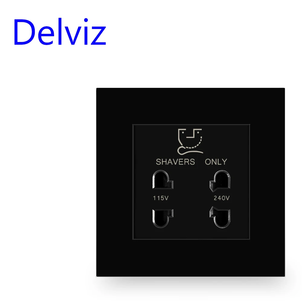 Delviz Bathroom Beard Knife Socket, Beard Shaving Charge Outlet, UK Standard Wall Panel, 115V 240V, Luxury Hotels Shaver Socket image 3